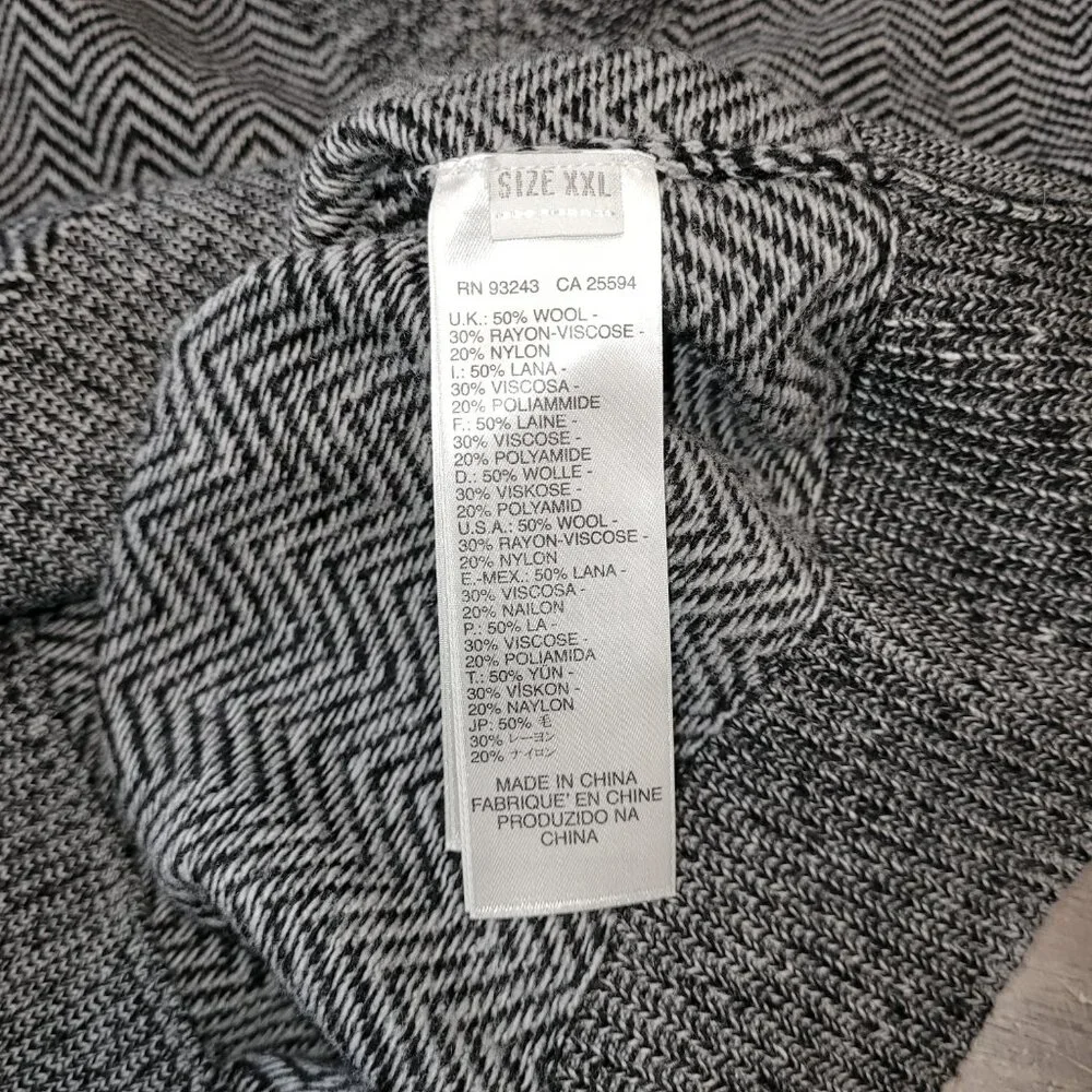 Diesel Vintage Tricot & Co. Wool Blend Herringbone V Neck Sweater